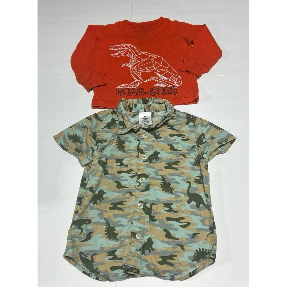 Baby Boy 18 Months Dinosaur Shirt Bundle - 6-Piece Variety Set